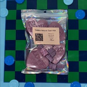 Goat Milk Valentines Purple Heart-Shaped Soaps bars with mini Teddys Goddess